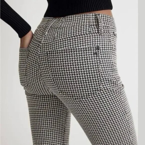 Madewell Pants - MADEWELL Mid-Rise Kick Out Stretch Houndstooth Pants – Sz 27